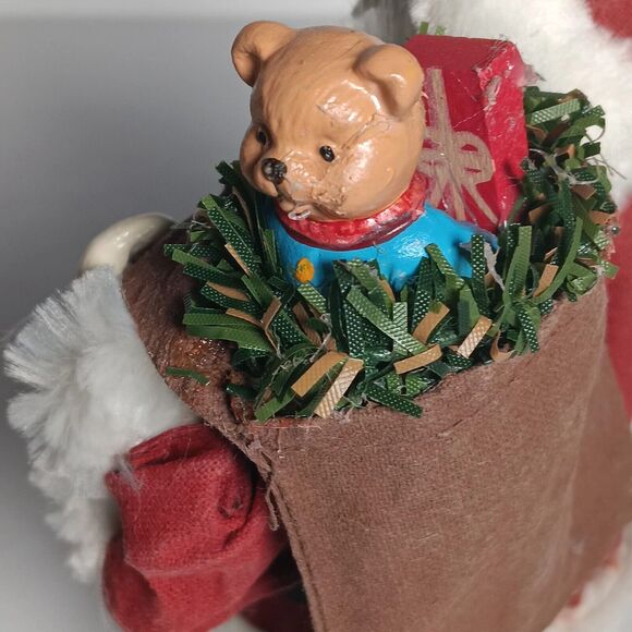 Vintage Santa Claus Paper Mache & Resin Figurine Decore Book Boy of Toys 7.5" - Picture 7 of 13